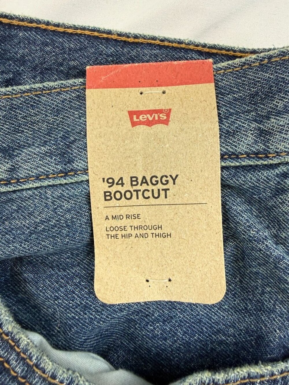 NWT Levis 94 Baggy Bootcut Jeans Womens 31 Blue Denim Mid Rise Irregular 31 Inse - Picture 5 of 13